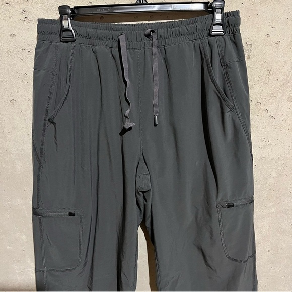 Eddie Bauer Polar Fleece Lined Jogger Pants Women Sz 8 Flannel Cargo Pockets - Picture 2 of 12